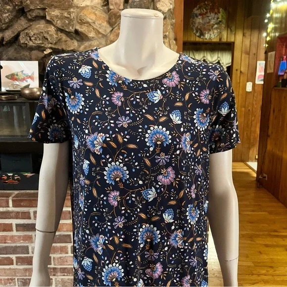 J. Jill Midnight Blue Floral Midi Dress - Picture 2 of 9